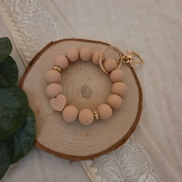 Embossed Heart Wristlet Keychain - Picture 2 of 4